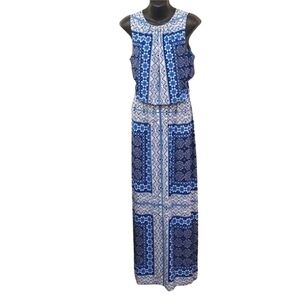 Maggy London Patchwork Print Stretch Sleeveless Maxi Dress- Sz. 10